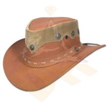 Tan Nubic Leather Hat